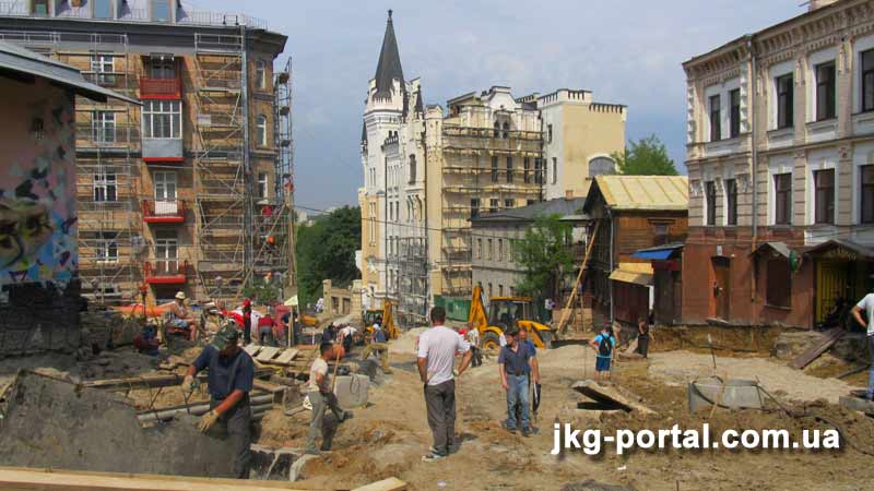 Реконструкция Андреевского спуска, фото, стройка, киев